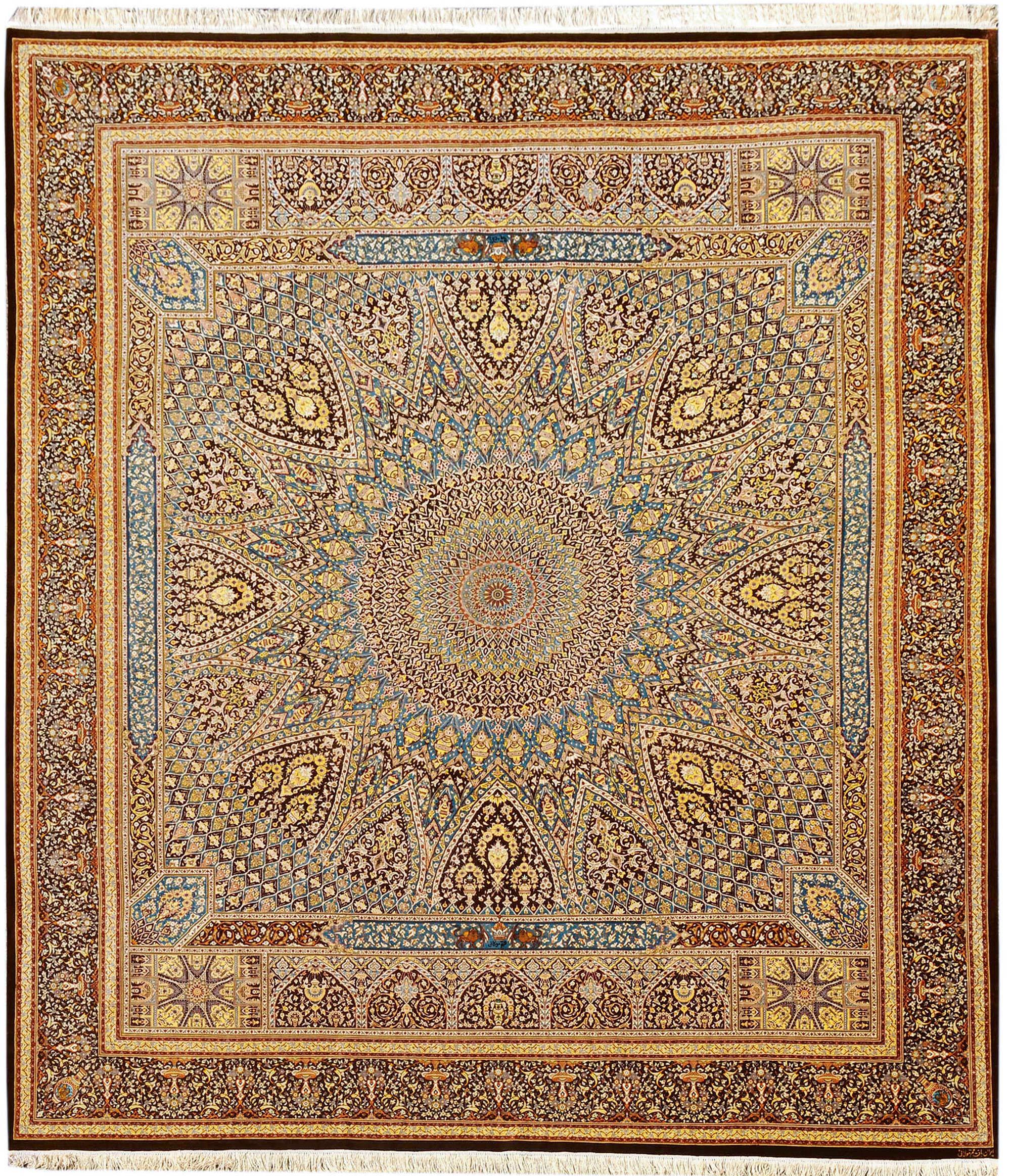 Persian Silk and Wool Carpet - Turath Maktabi - Tabriz Collection